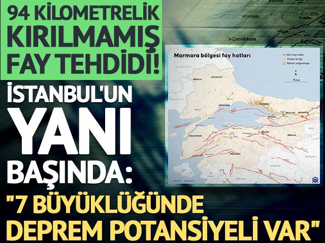 94 kilometrelik kırılmamış fay tehdidi! İstanbul'un yanı başında: "7 b&uuml;y&uuml;kl&uuml;ğ&uuml;nde deprem potansiyeline sahip"