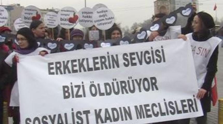 Sosyalist kadınlardan sevgililer g&uuml;n&uuml; protestosu