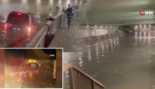 İstanbul'da yağış sonrası korkutan manzara! Ara&ccedil;lar yine su altında kaldı