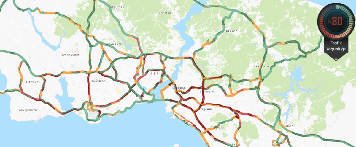 İstanbul yol durumu! Trafik yoğunluğu yüzde 80 e ulaştı 1