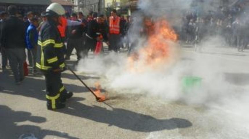 Gemlik`te yangın tatbikatı