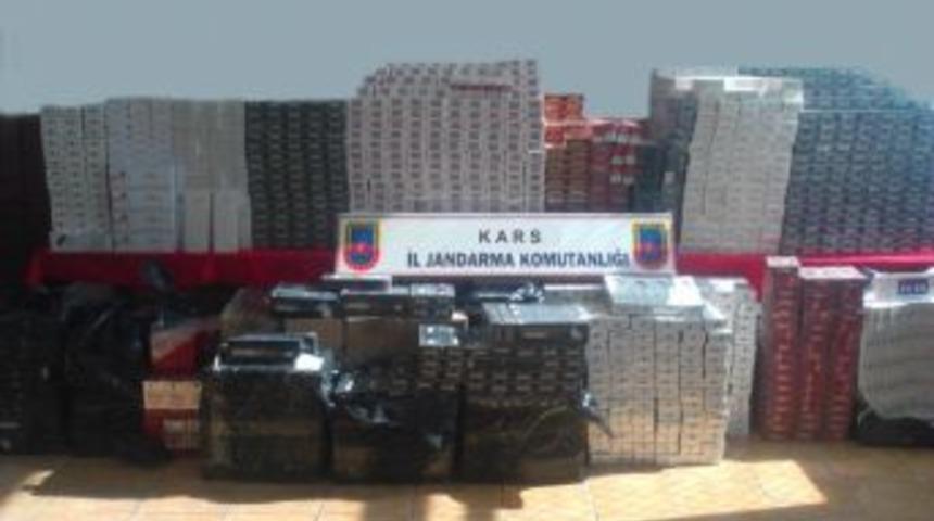 Kağızman'da 39 bin paket ka&ccedil;ak sigara ele ge&ccedil;irildi.