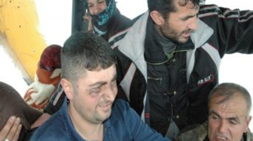 Doğum hastası iş makinesi ile kurtarıldı