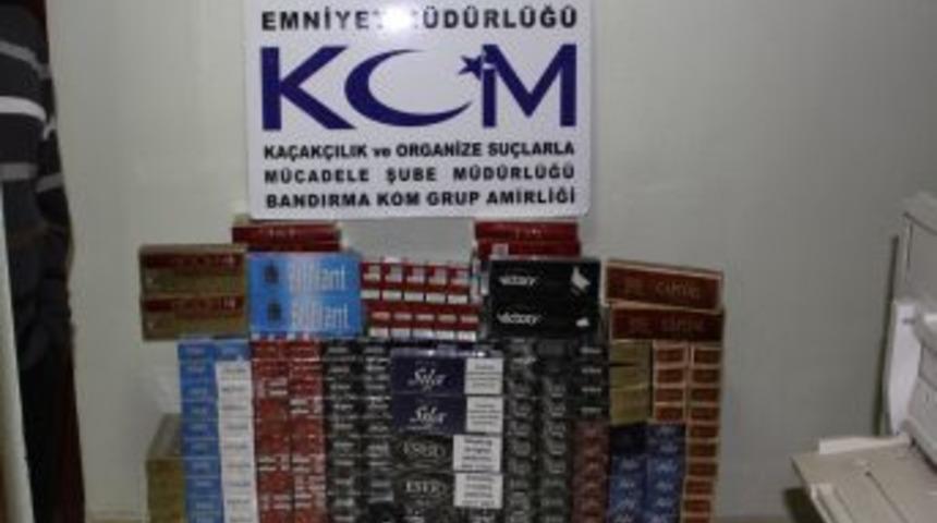Bandırma'da iki ayda yaklaşık 26 bin paket ka&ccedil;ak sigara ele ge&ccedil;irildi