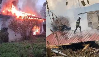 Uykusunda tek katlı evi küle döndü, camdan atlayarak canını kurtardı