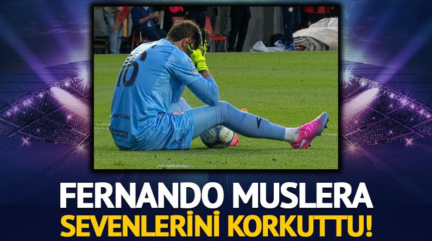 Fernando Muslera sevenlerini korkuttu! Ma&ccedil;ta bir anda kendini yere bıraktı