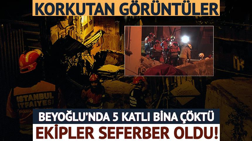 Beyoğlu'nda 5 katlı bina &ccedil;&ouml;kt&uuml;! Ekipler seferber oldu