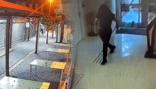 Kaldırım taşıyla banka soymaya çalıştı! Eli boş döndü