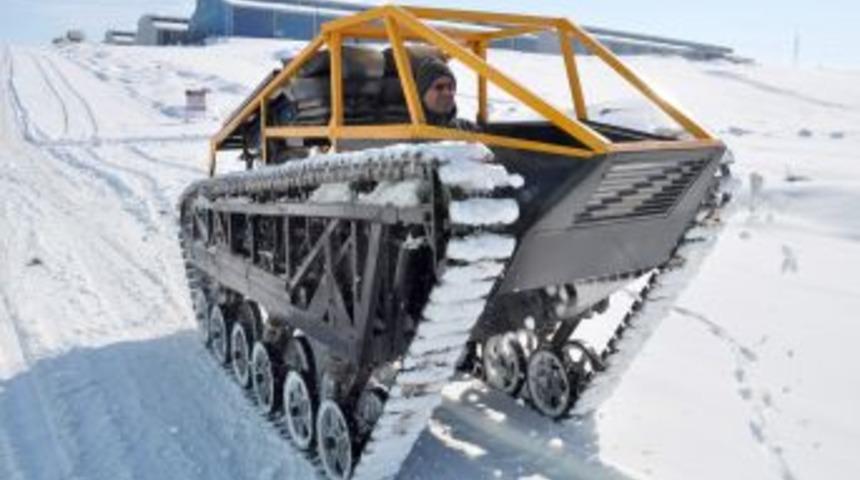 İmam &ccedil;ocukluk hayali paletli arazi aracını kendisi yaptı