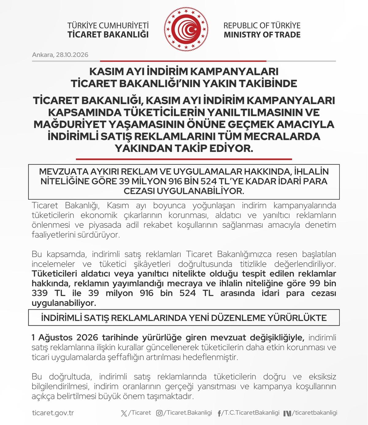 Kasım indirimleri Bakanlığın radarında: Vatandaşa kritik uyarı 2
