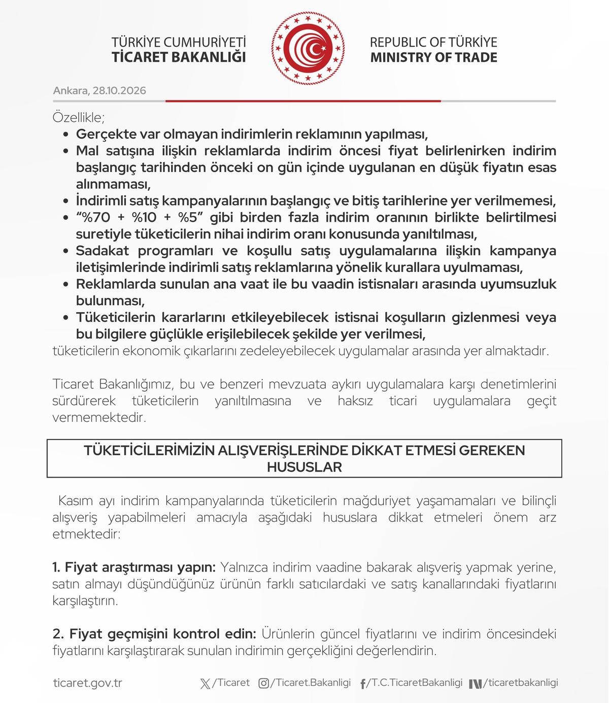 Kasım indirimleri Bakanlığın radarında: Vatandaşa kritik uyarı 3