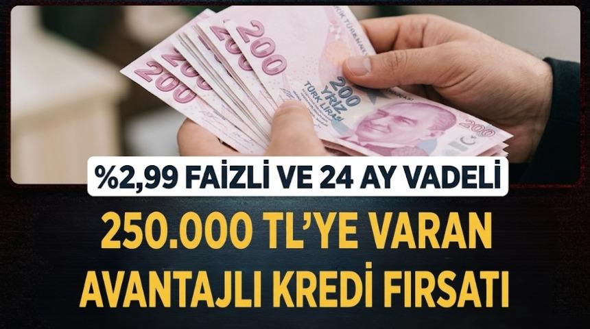 %2,99 faizli toplamda 250.000 TL'ye varan kredi fırsatı