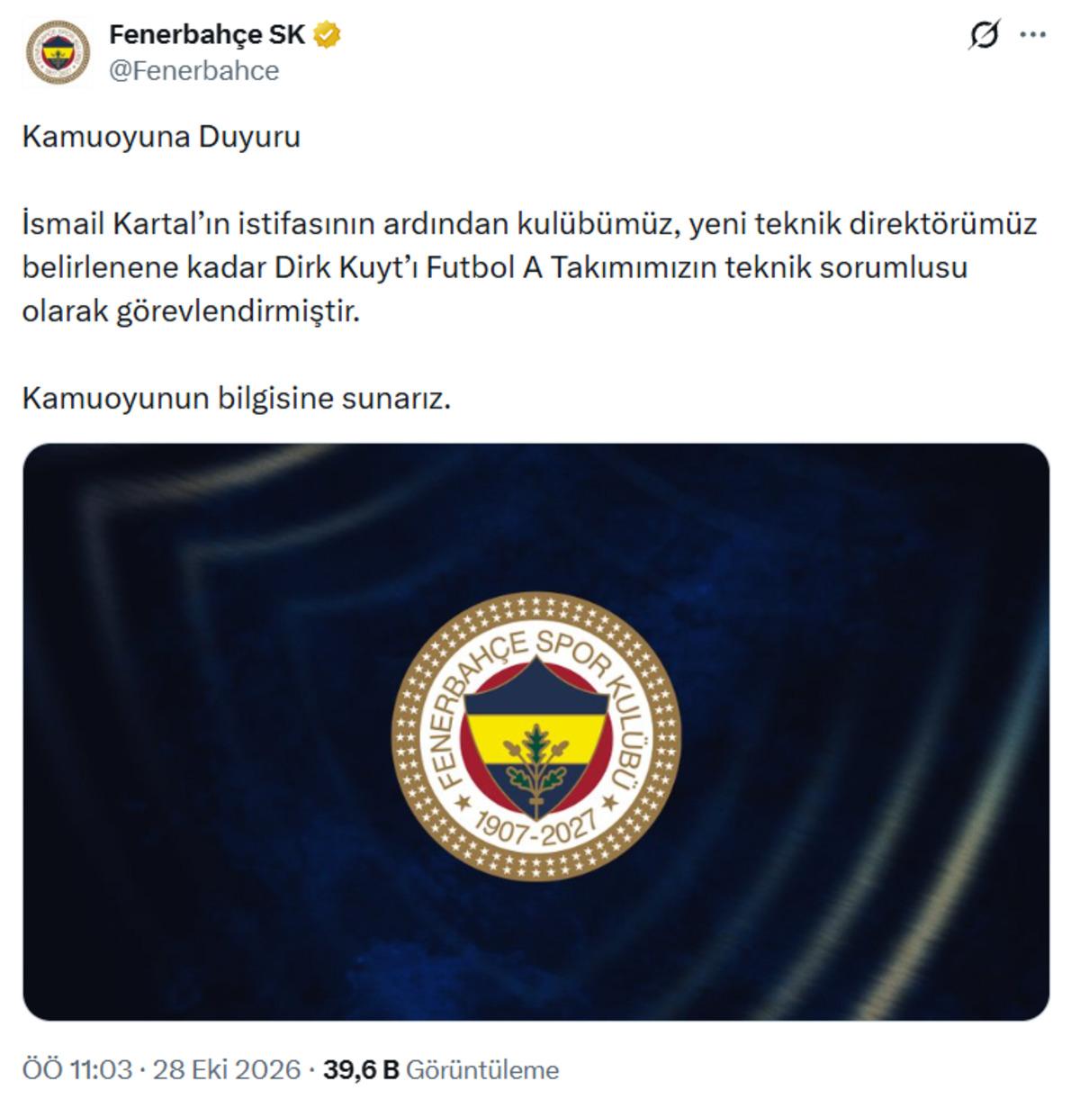Fenerbahçe den resmi açıklama! Takımın başında olacak isim duyuruldu 1