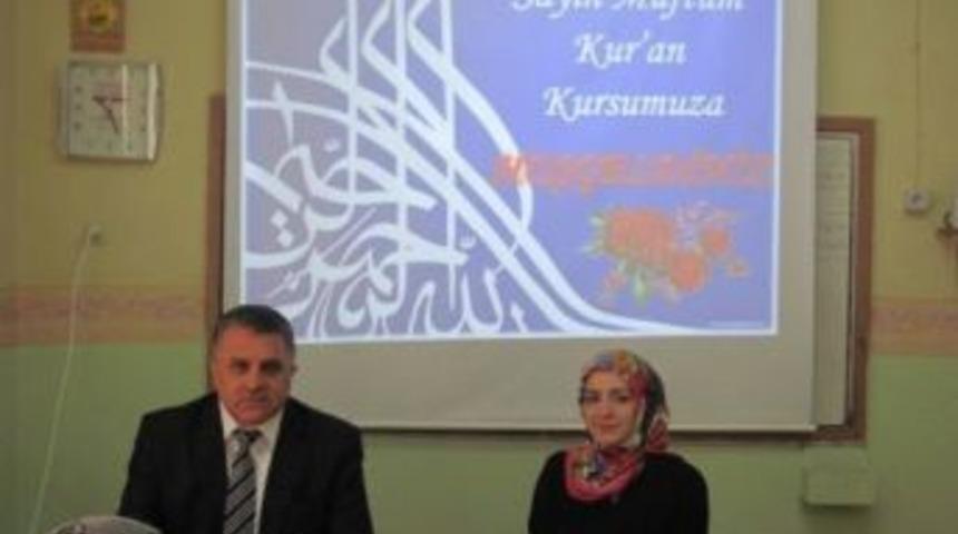 Kur'an kurslarına bilgisayar ve projeksiyon cihazı alındı
