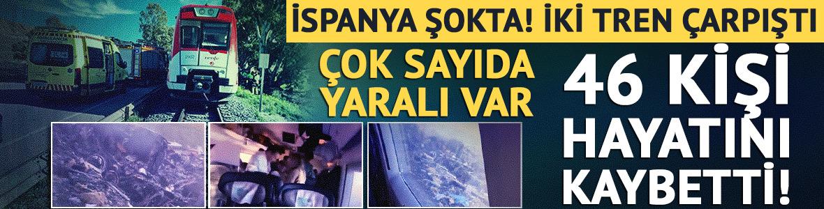 İspanya'da iki yolcu treni &ccedil;arpıştı! &Ccedil;ok sayıda &ouml;l&uuml; ve yaralı var