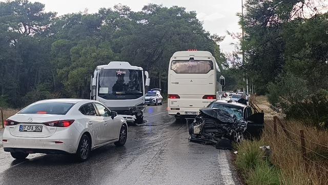 Otel servis midibüsü ile otomobil çarpıştı: 1 yaralı 1