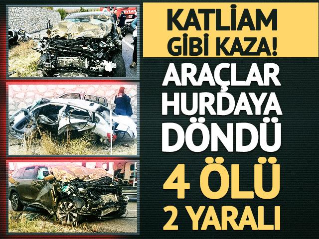 Çorum'da feci kaza: 4 ölü, 2 yaralı