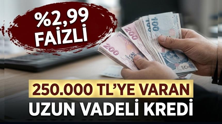 %2,99 faizli toplamda 250.000 TL'ye varan kredi fırsatı