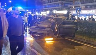 Çorlu'da otomobil takla attı: 2 yaralı