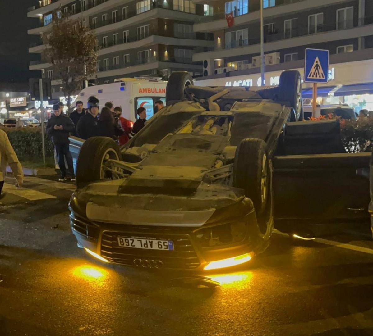 Çorlu da otomobil takla attı: 2 yaralı 1
