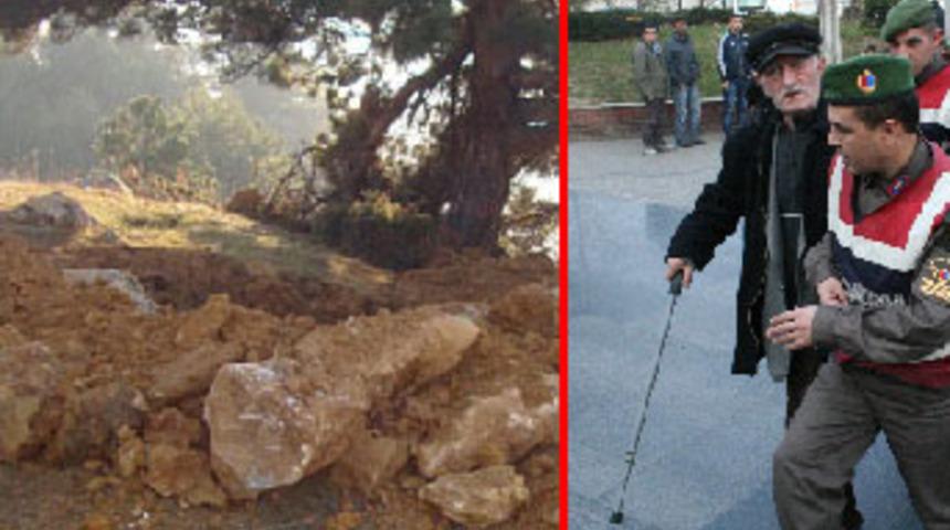 75'lik dede hazine ararken yakalandı