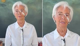 Avrupa Merkez Bankası Başkanı Lagarde istifa videosu &ccedil;ekti! Y&uuml;z&uuml;ndeki bantlar dikkat &ccedil;ekti
