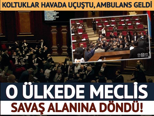 Ermenistan Parlamentosu'nda yumruk yumruğa kavga! Meclis savaş alanına döndü