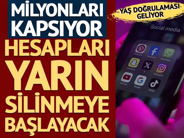 Milyonlarca kişiyi kapsıyor! O yaş grubunun sosyal medya hesapları yarından itibaren tek tek silinecek