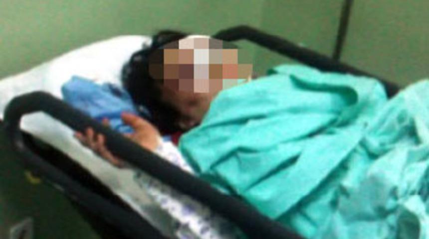 Sevgilisini dövüp hastane bahçesine bıraktı