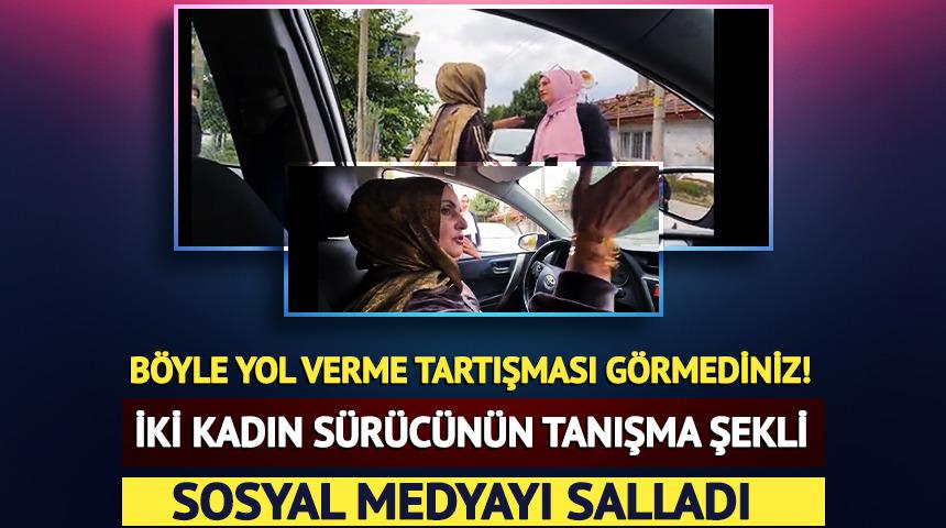 Trafikte birbirlerine gireceklerdi! İki kadın s&uuml;r&uuml;c&uuml;n&uuml;n tanışma şekli sosyal medyayı salladı
