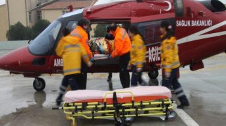 İzmir'deki ambulans helikopterin &uuml;&ccedil;&uuml;nc&uuml; yılı kutlandı