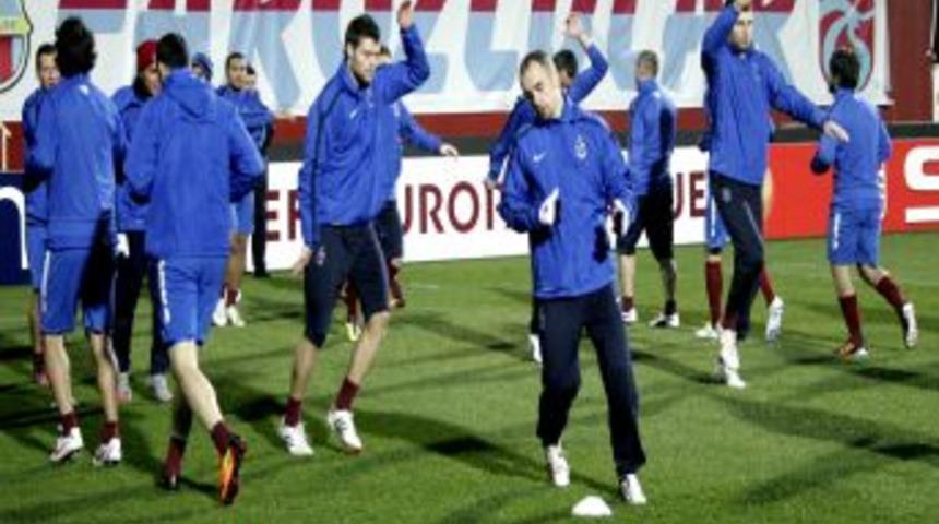 Trabzonspor, PSV ma&ccedil;ının son idmanını yaptı