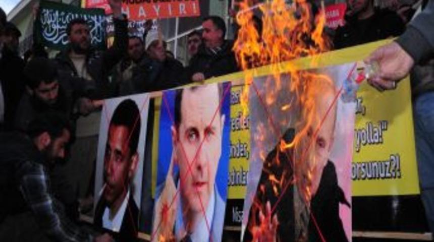 Vanlılar Beşar Esed'i protesto etti