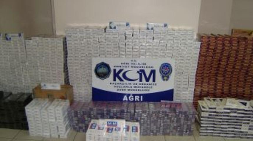 Ağrı'da 242 bin paket ka&ccedil;ak sigara ele ge&ccedil;irildi