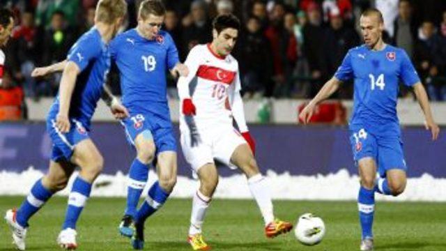 Turkiye- Slovakya maçı futbolcular