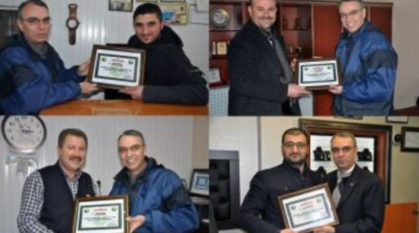 Belediye Başkanından teşekk&uuml;r belgesi