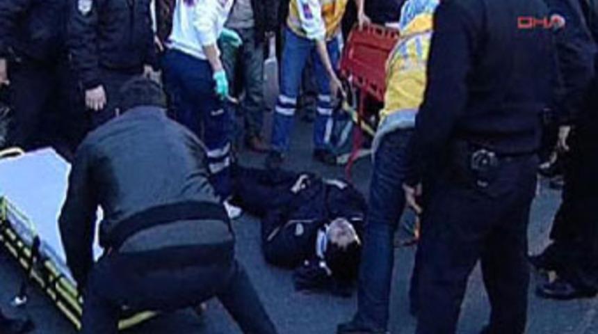 Dikkatsiz s&uuml;r&uuml;c&uuml; polise &ccedil;arptı