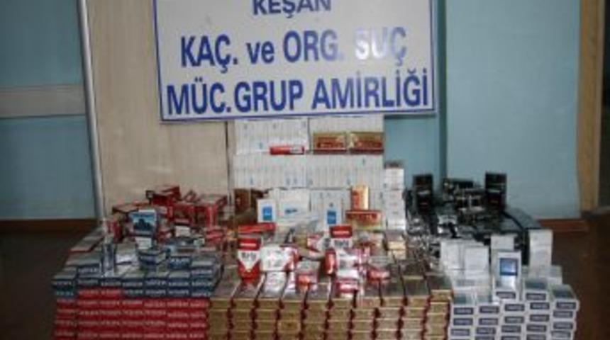 Keşan&rsquo;da bin 210 paket ka&ccedil;ak sigara ele ge&ccedil;irildi