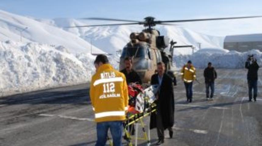 Bitlis'te kış boyunca 10 hasta askeri helikopterle kurtarıldı