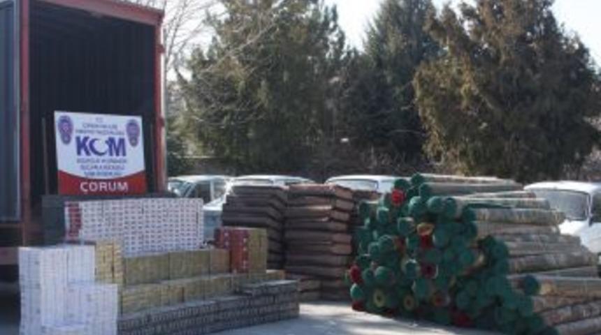 &Ccedil;orum'da ka&ccedil;ak sigara operasyonu