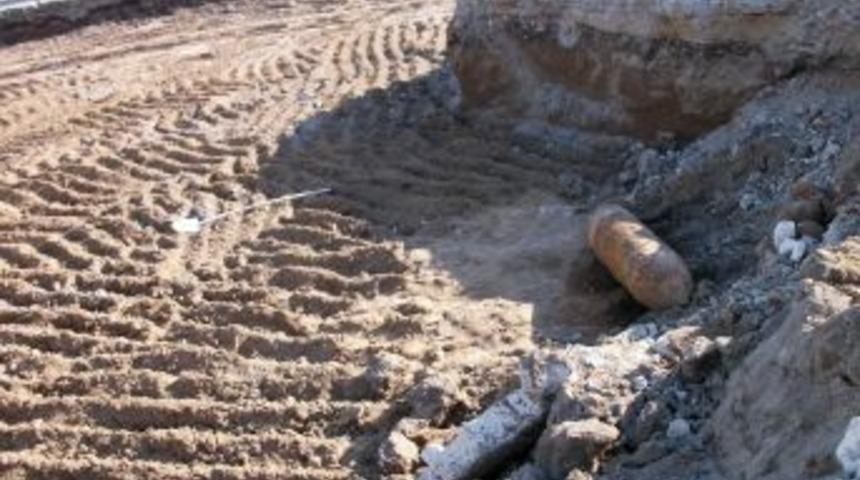 İnşaat temelinde 97 yıllık top mermisi bulundu