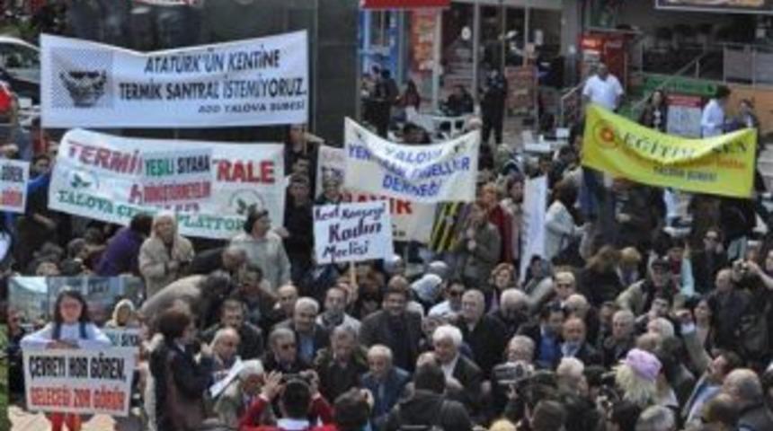 Termik santral ve vopak protesto edildi