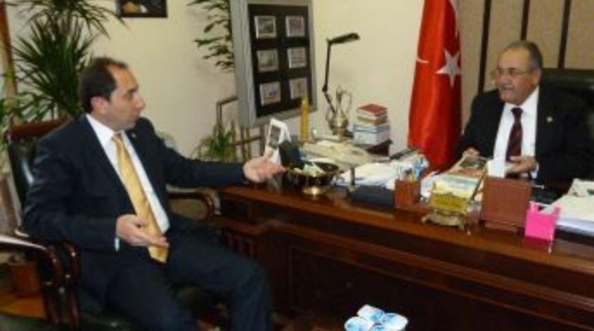 Rekt&ouml;r Alkan'dan Salim Uslu'ya ziyaret