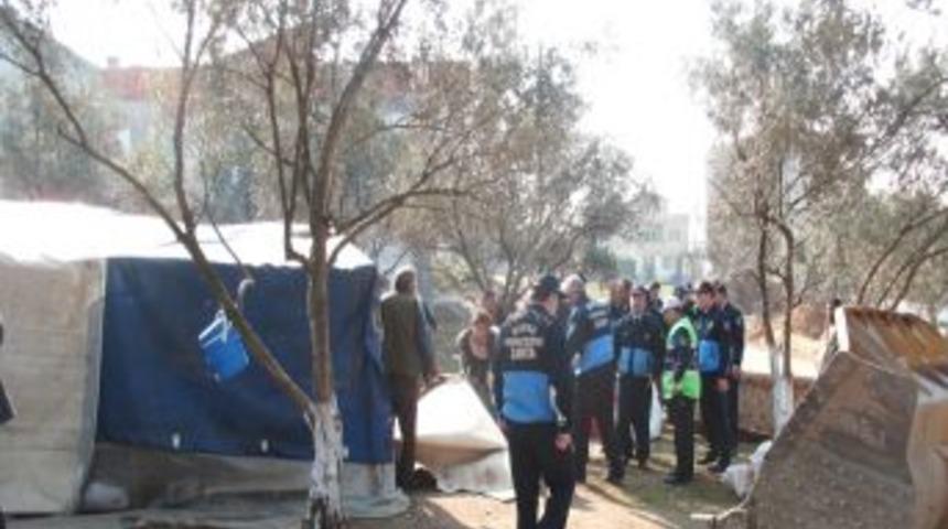 Yunuseli'nde boş arazileri mesken tutan Roman vatandaşlar, g&ouml;nderildi