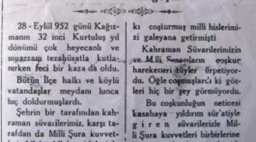 Kağızman&rsquo;ın bir nostalji haberi