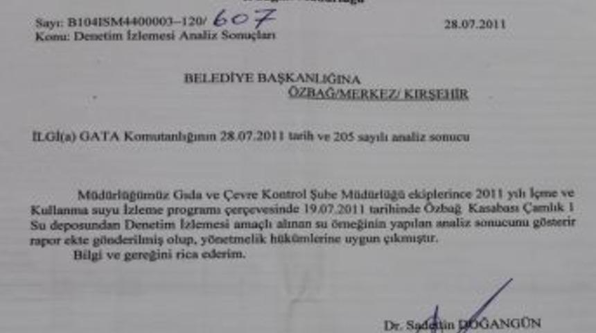 &Ouml;zbağ Belediye Başkanı Ay: Suyumuz temiz