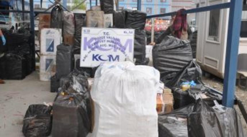 Düzce'de 110 bin paket kaçak sigara ele geçirildi