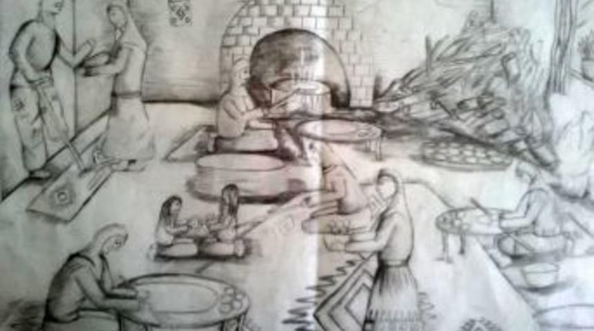 Kululu &ouml;ğrenciler &ouml;rf ve adetlerin resimlere taşıdı