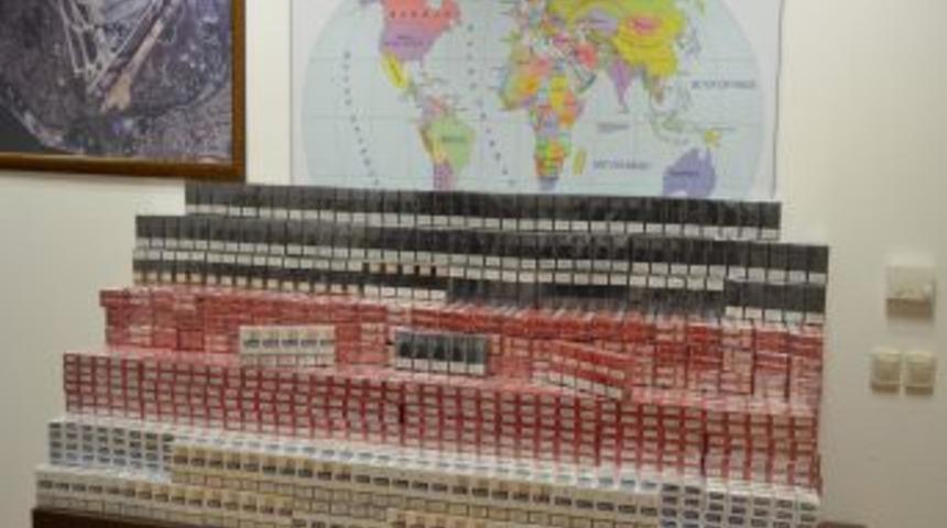 Havalimanında 5 Bin Paket Ka&ccedil;ak Sigara Yakalandı