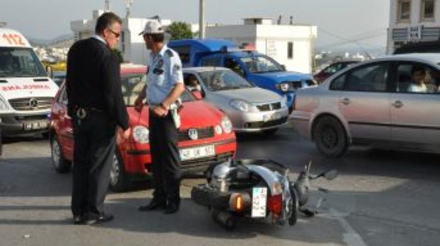 Bodrum'da Motosiklet Kazası 1 Yaralı